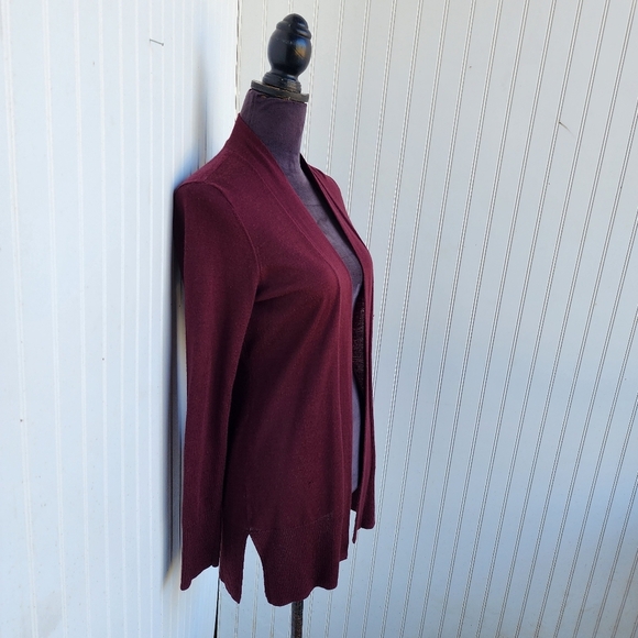 Ann Taylor Women's Open Front Thin Knit Cardigan Duster Sweater Wool Acrylic M - Picture 3 of 9